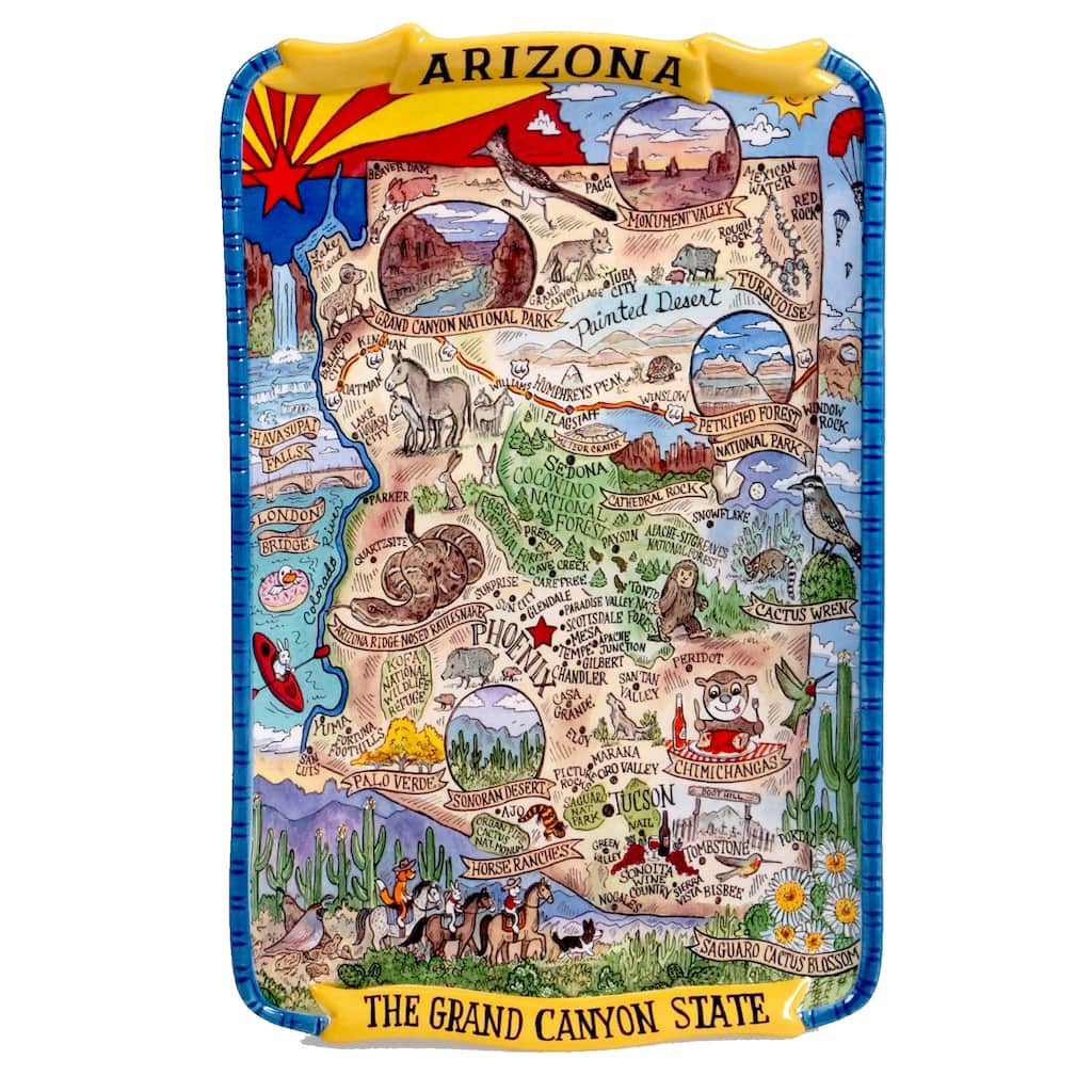 Certified International Arizona Souvenir Rectangular Platter