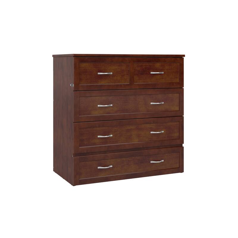 AFI Northfield Murphy Bed Chest with 6" Mattress, Storage Drawer & Built-In Charger