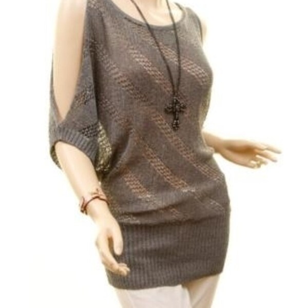 Boho Open Back Cold Shoulder Aztec Embroider Hi-Lo Fringe Blouse Tunic Shirt Top