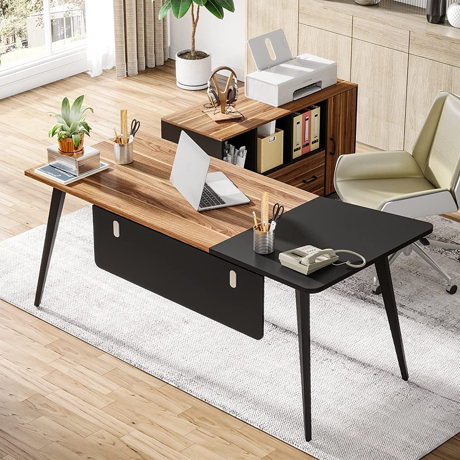 70 Inch Executive Desk Large Computer Desks for Home Office Bed