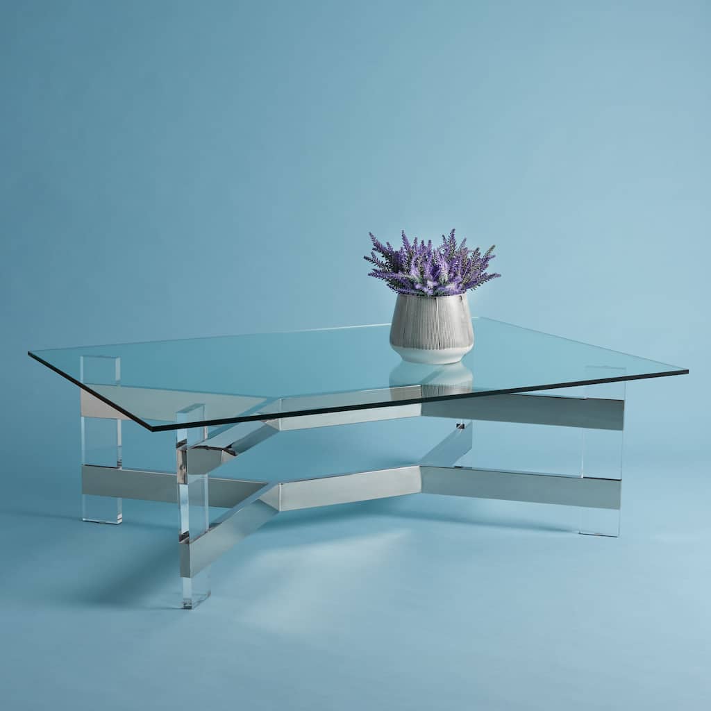 SAFAVIEH Home Eugene Acrylic Coffee Table - 54"W x 38"D x 17"H