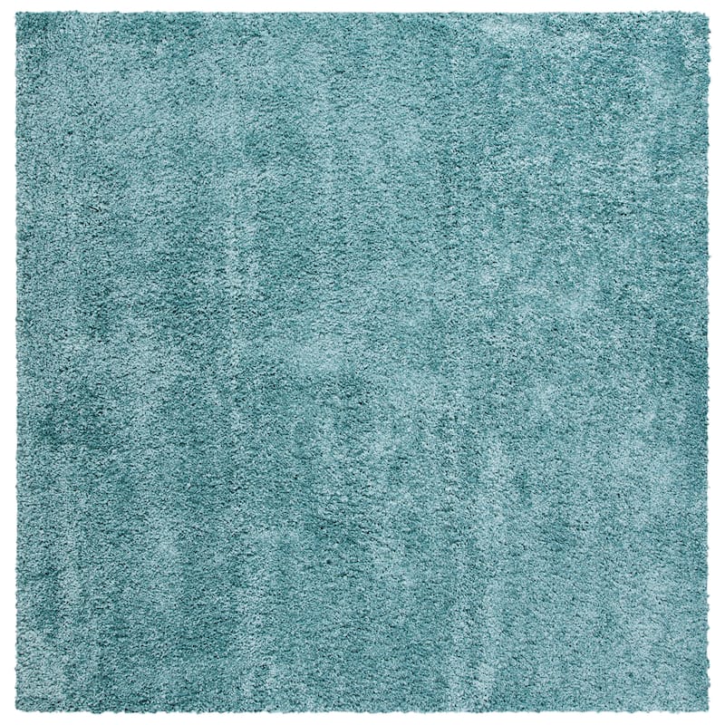 SAFAVIEH Royal Shag Soffia 2-inch Thick Rug - 6' 7" x 6' 7" - Aqua - Square