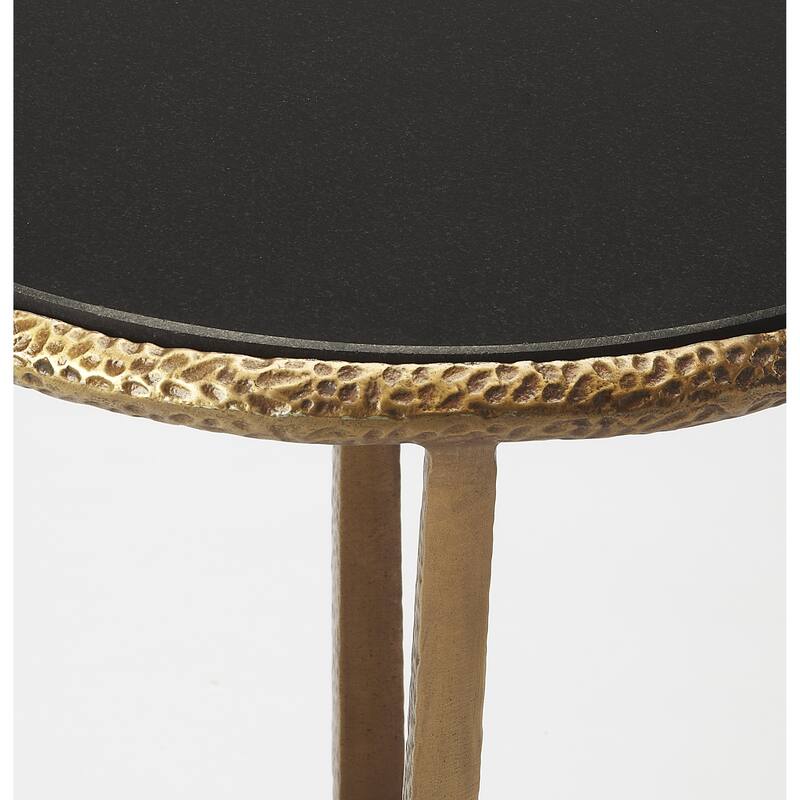 Handmade Flavio Metal and Stone End Table (India)
