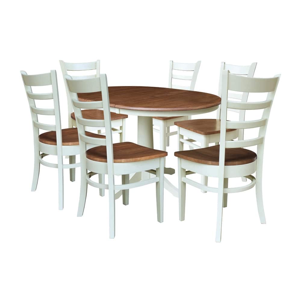 36" Round Extension Dining Table With Emily Chairs