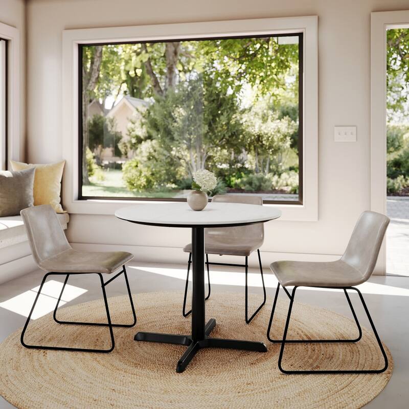 Commercial HPL Tabletop with Table Height Crisscross Base - 36"W x 36"D x 29.5"H