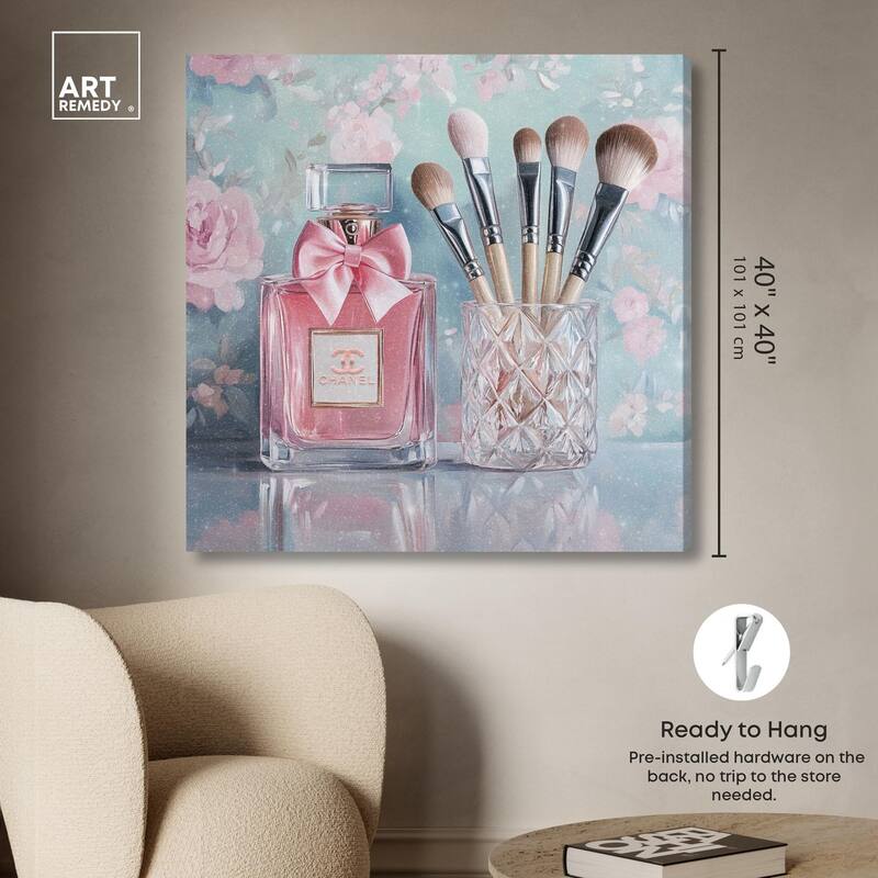 Love Dainty Perfume and Makeup Canvas by Art Remedy, Gallery Wrapped