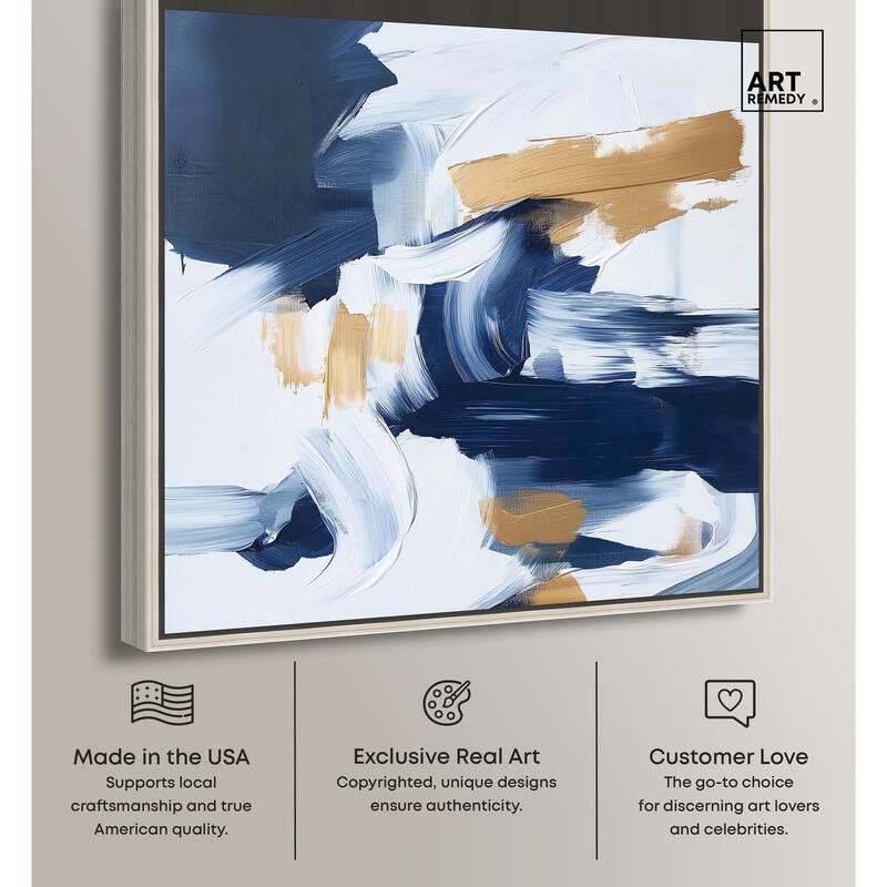 Azure and Gold Canvas by Art Remedy