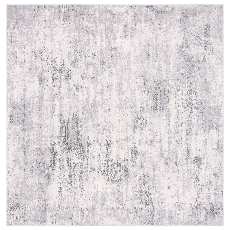 SAFAVIEH Lagoon Alheid Modern Abstract Rug - 6'7" Square - Ivory/Grey