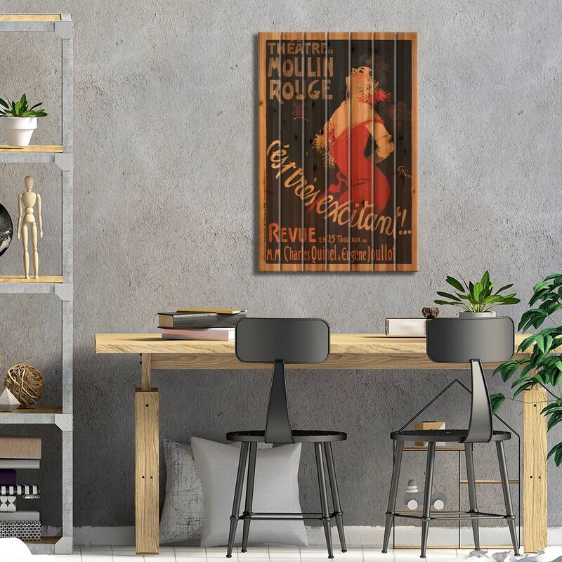 Theatre du Moulin Rouge, C'est Très Excitant Advertisement, 1911 Print On Wood by Jules Alexandre Grun - Multi-Color