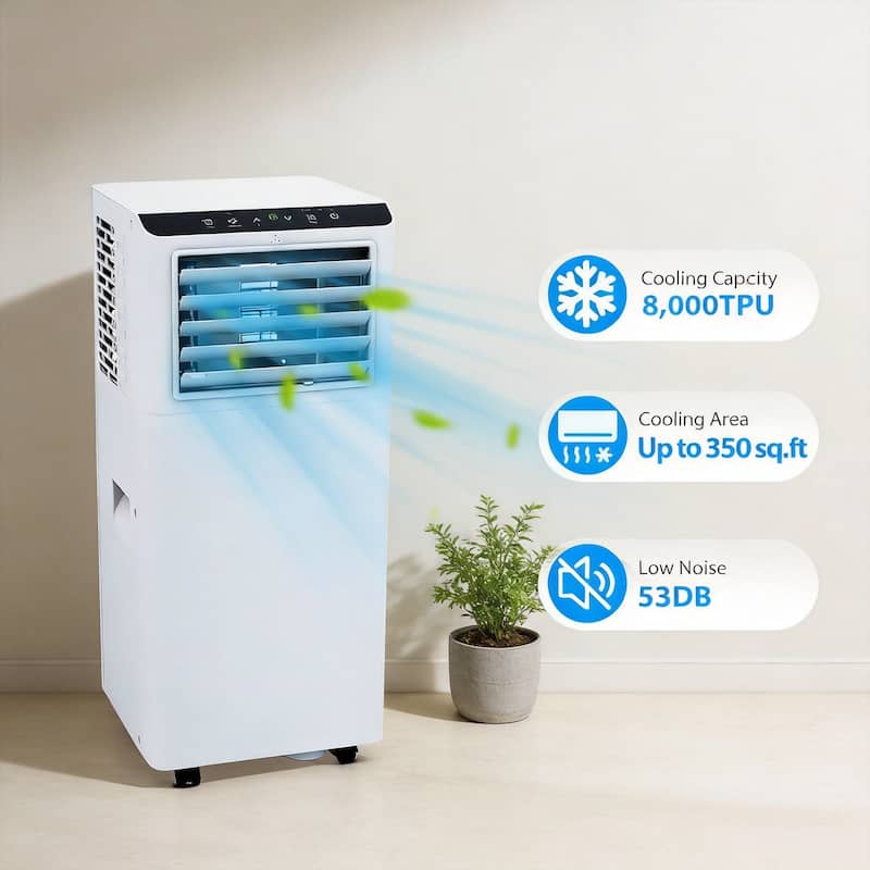 8000 BTU 3 in-1 Ac Unit, 24H Timer, Cools Room Up To 350 sq.ft