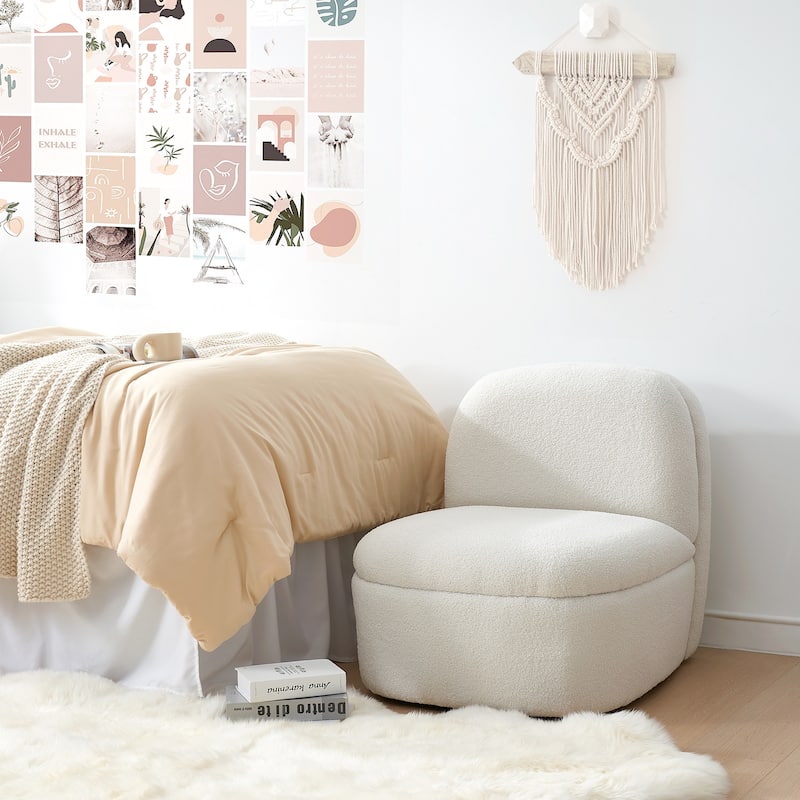 Rainha® Comfort Dorm Swivel Chair by DormCo - Farmhouse White