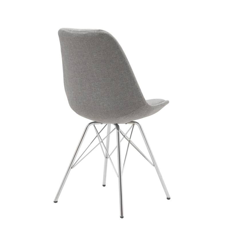 Porthos Home Upholstered Dining Chair with Chrome Metal Legs
