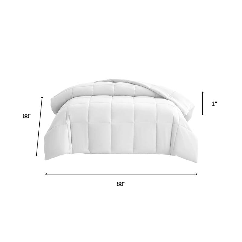 White Queen Box Stitch Microfiber Down Alternative Comforter