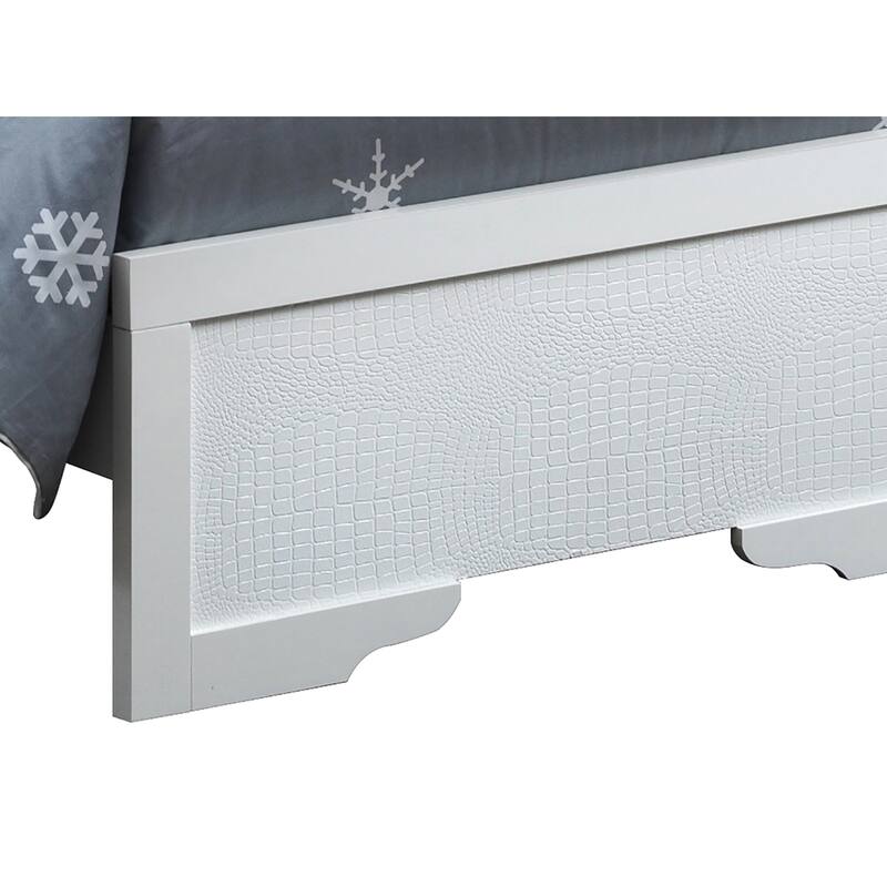 Champagne Twin Bed with Jeweled Tufted Headboard & Accent Lighting - Bedroom Furniture