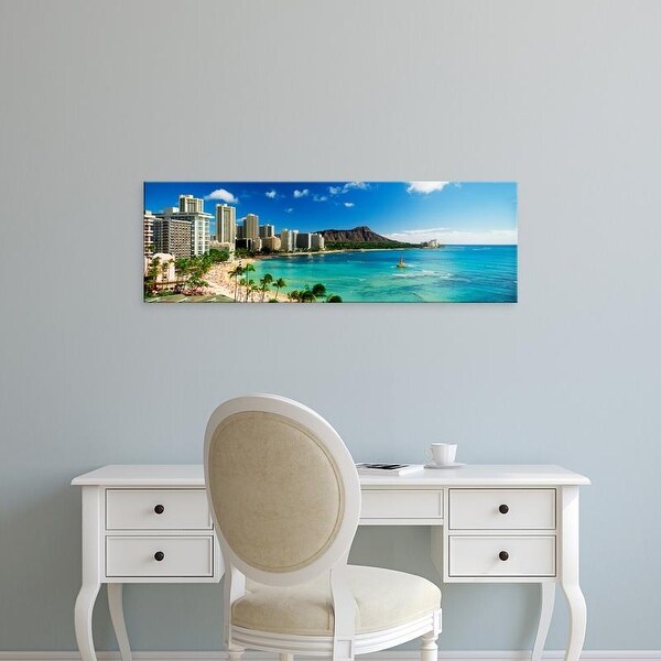 Easy Art Prints Panoramic Images's 'Hotels on the beach, Waikiki Beach, Oahu, Honolulu, Hawaii, USA' Canvas Art