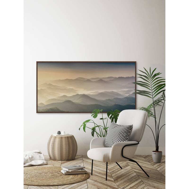 Foggy Sunrise Floater Framed Print on Canvas