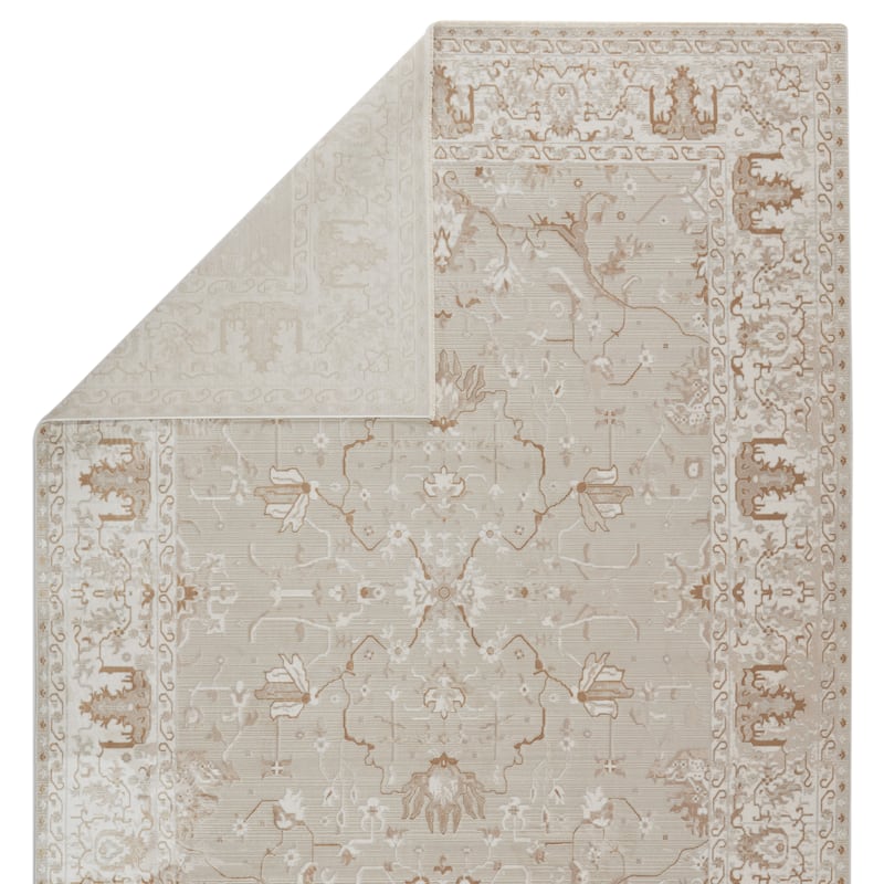 Dhaval Oriental Light Gray/ White Area Rug