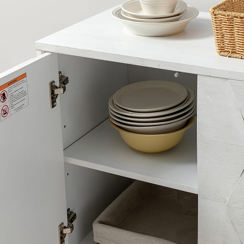 Glenda Contemporary Versatile Adjustable Shelf Storage Cabinet By HULALA HOME