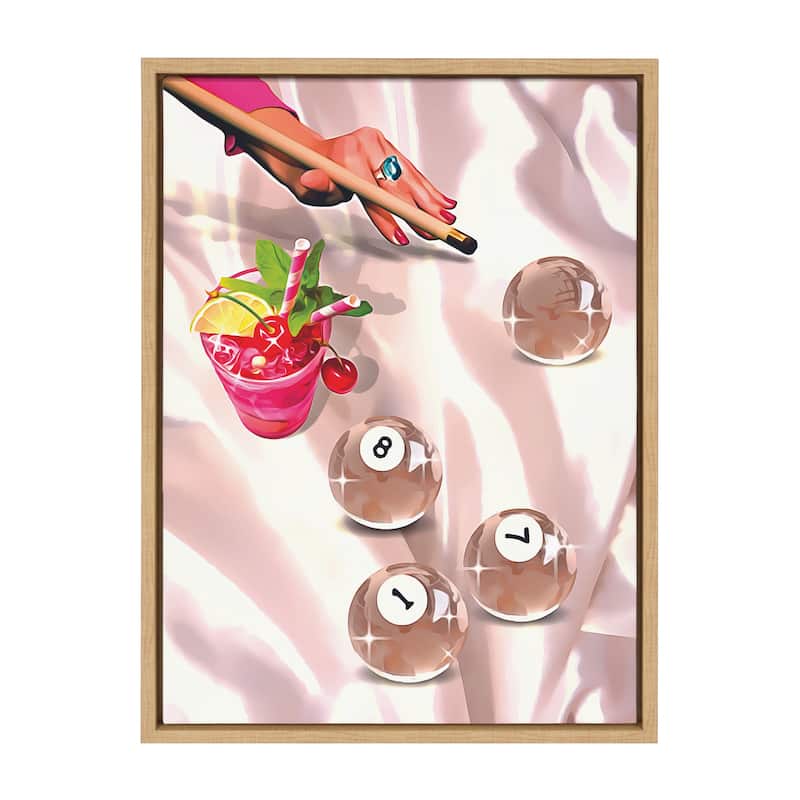 Kate and Laurel Sylvie Game Night Billiards Framed Canvas by Honey Island Studio