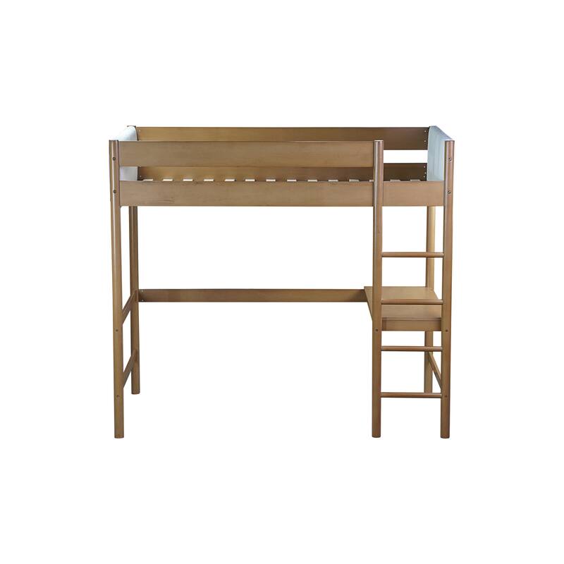 Loft Bed with Desk, Upholstered Loft Bed Frame with Ladder