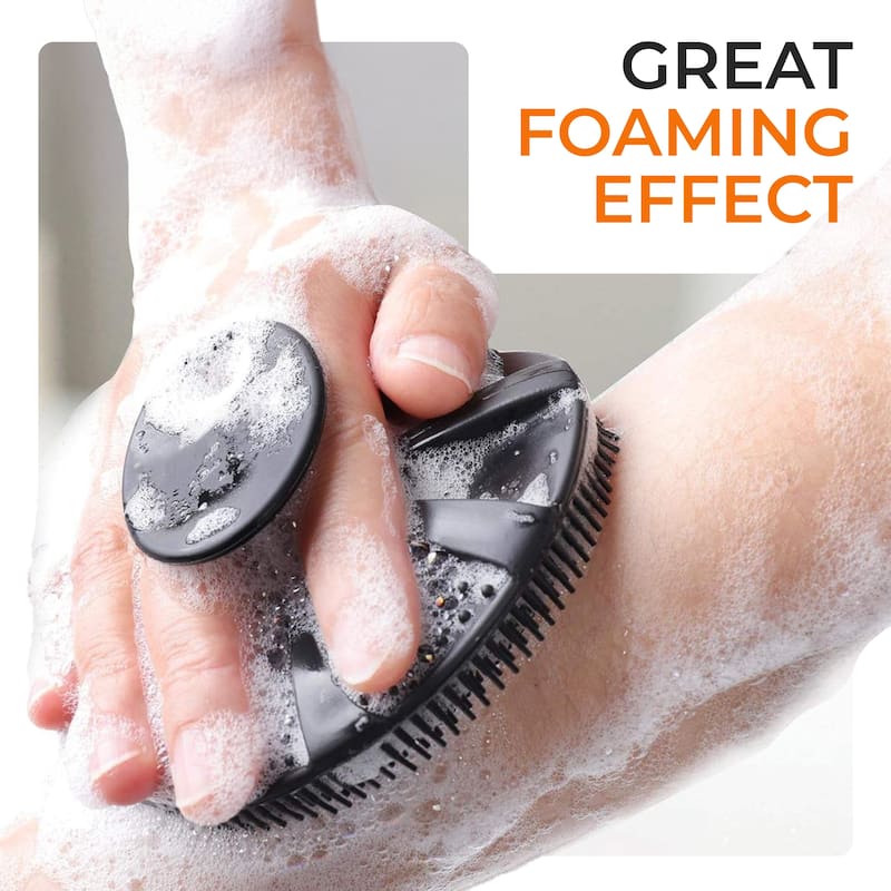 Cheer Collection Silicone Body Scrubber With Soft Bristles And Hanging Hole