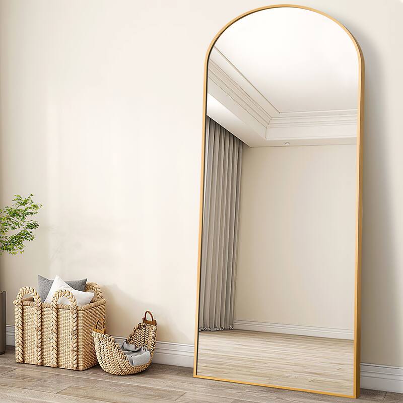 Lumioca Arch Floor & Full Length Gold Framed Wall Mirror