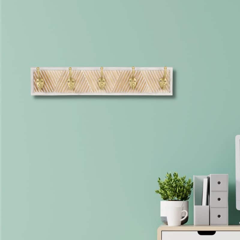Handmade Rectangular 5-Hook Coat Rack - 23.5"