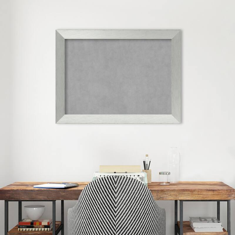 Amanti Art Brushed Sterling Silver Framed Magnetic Board