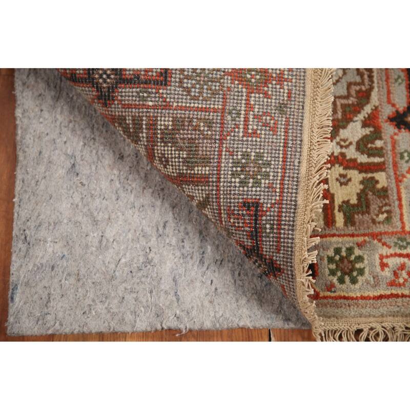 Hand Knotted Oriental 100% Wool Carpet Traditional Medallion Greys & Charcoal Heriz (serapi) Area Rug - 3' 0'' X 2' 0''