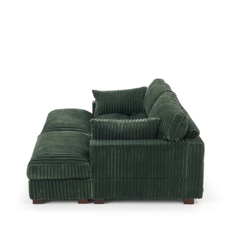 Modren Plush Oversized Modular Sectional Sofa Set with Chaise&Ottoman.