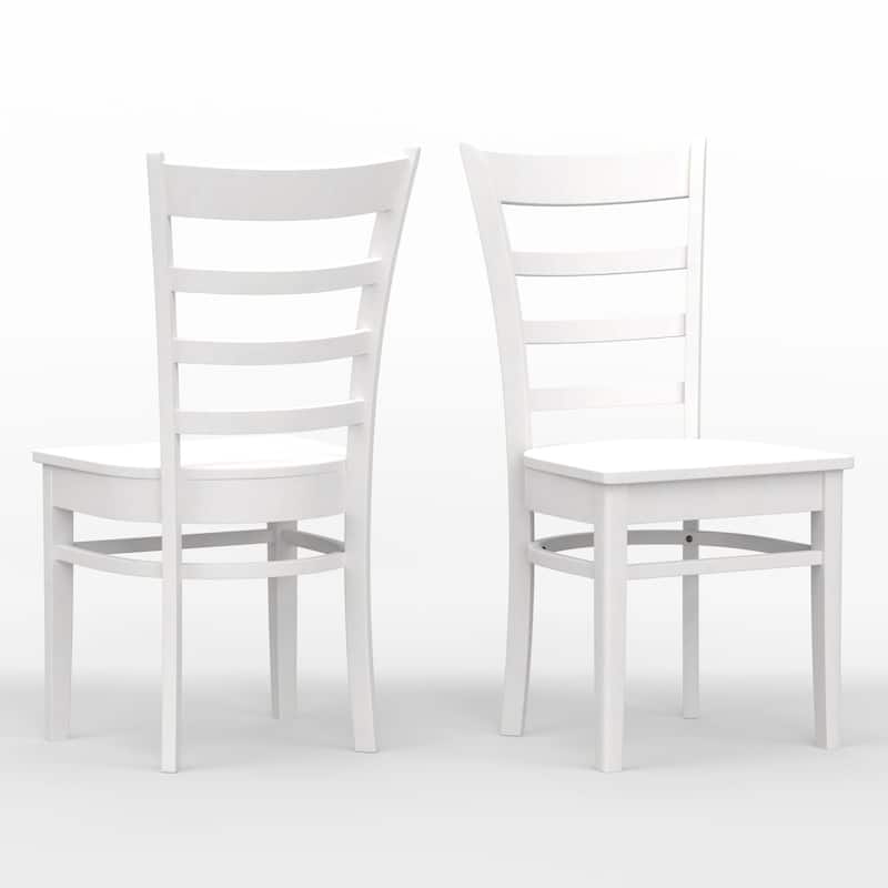 5-Piece Dining Set, 48" Rectangle Wood Table and Slat Back Chairs