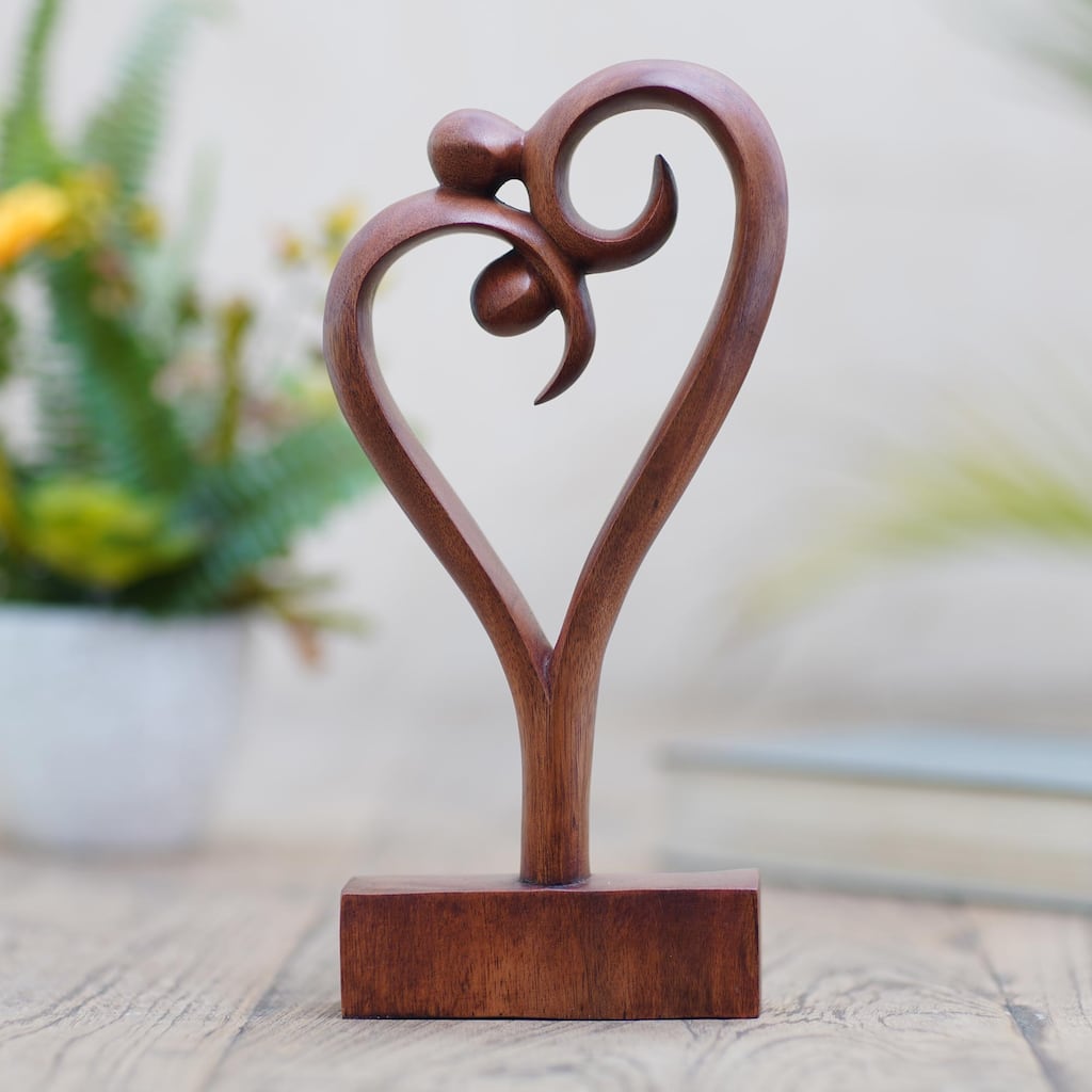 Novica Handmade Love Dancing Wood Statuette