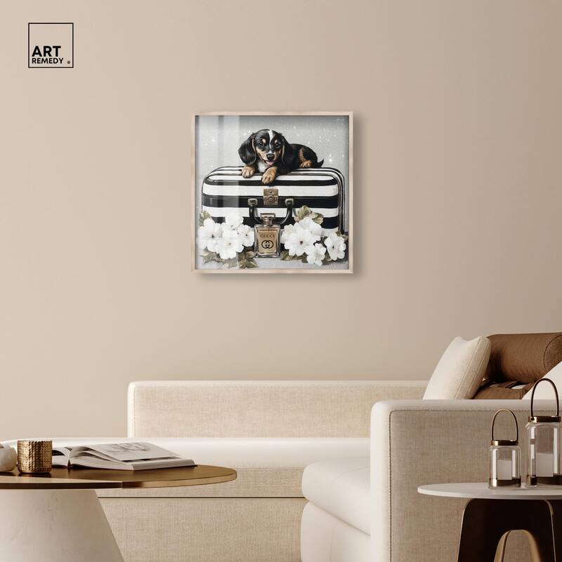 Doxxie Luggage Flowers Shadowbox by Art Remedy