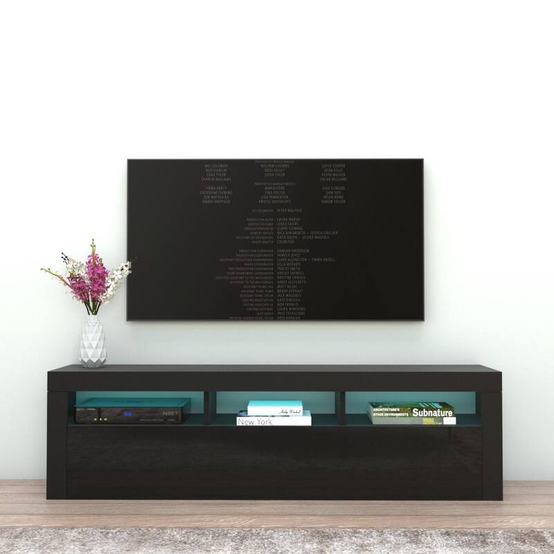Milano Classic Wall Mounted Floating 63" TV Stand with 16 Color LEDs