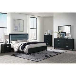 Reid Black Bed Group With Led