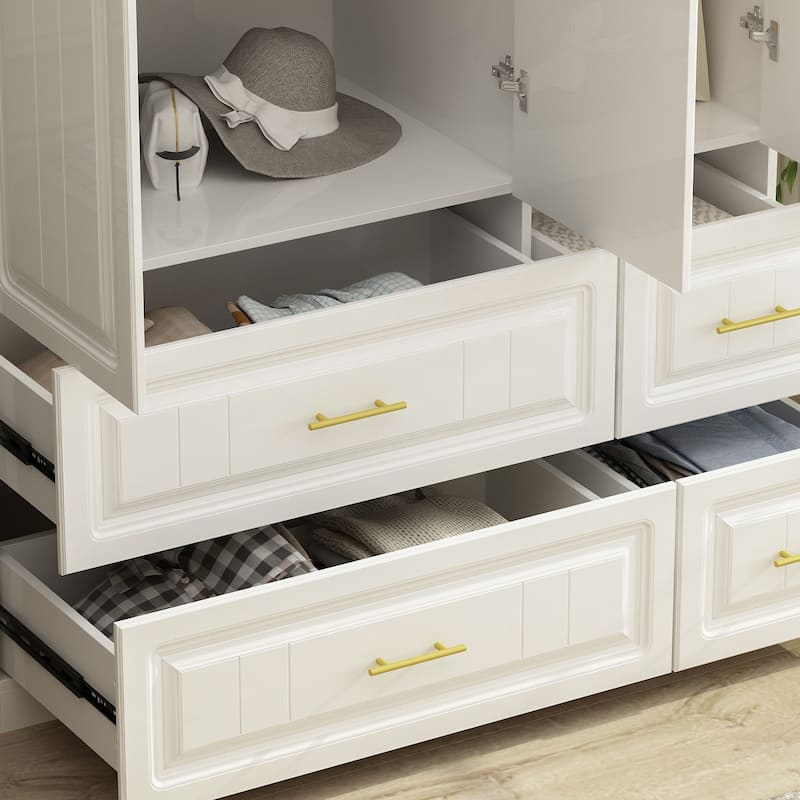 Modern Freestanding Wardrobe Armoire Closet Large Storage Cabinet