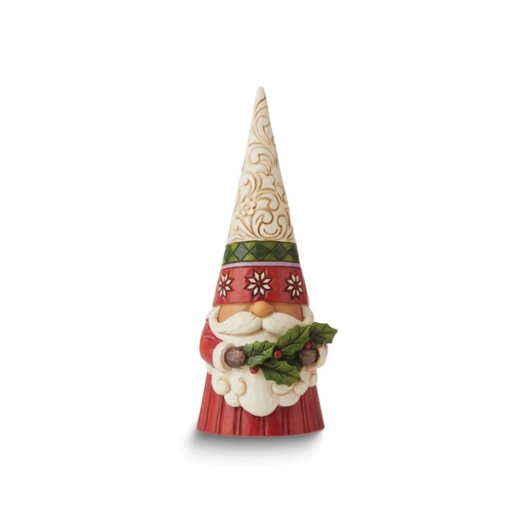 Curata Sprig of Christmas Spirit Gnome Holding Holly Figurine