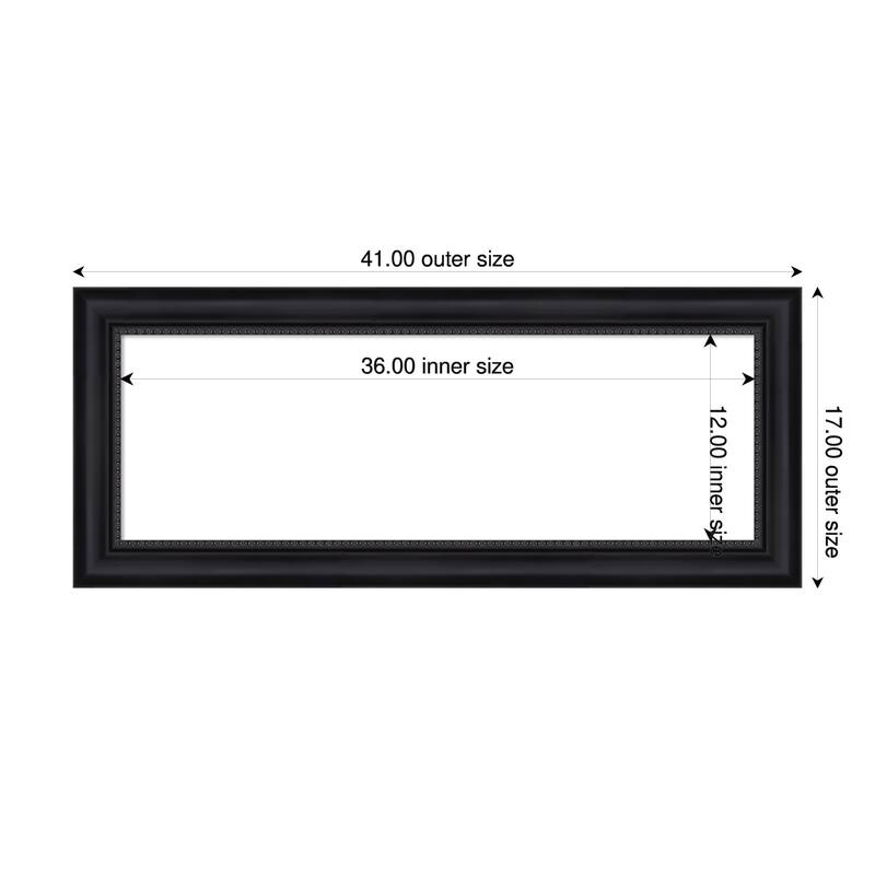 Amanti Art Astor Black Framed Dry Erase Magnetic Board - 41 x 17 in - Astor Black