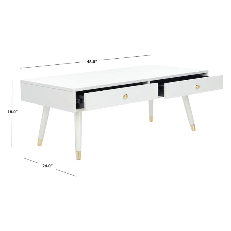 SAFAVIEH Levinson Mid-Century Gold Cap Coffee Table - 48" x 24" x 18"