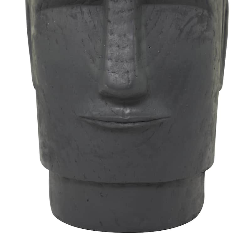 Magnesium Oxide Easter Island Head Indoor Outdoor Planter - Dark Gray or Brown - Roche River Decor