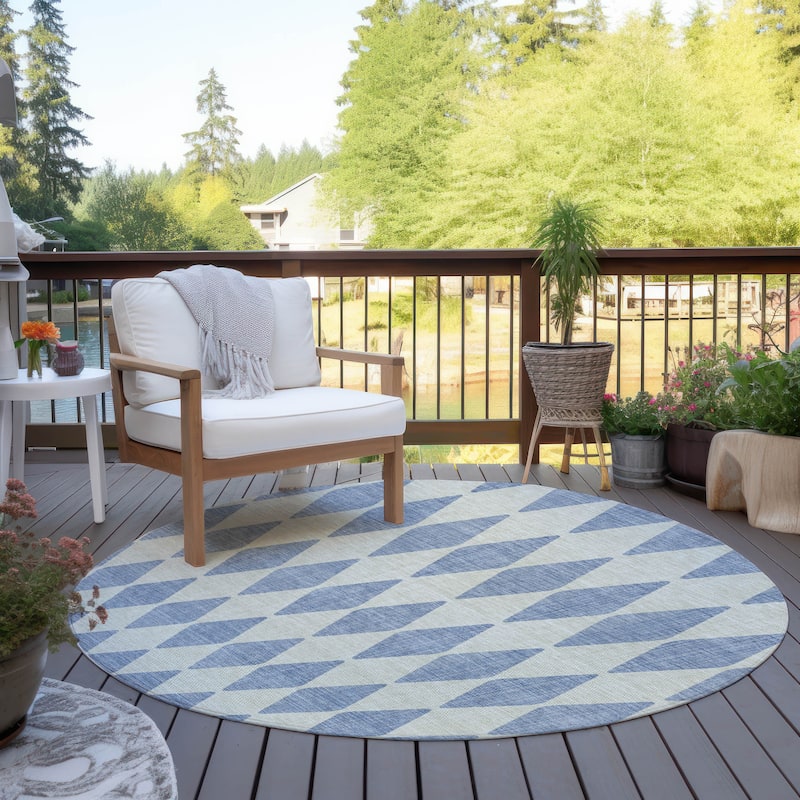 Machine Washable Indoor/ Outdoor Chantille Diamonds Rug