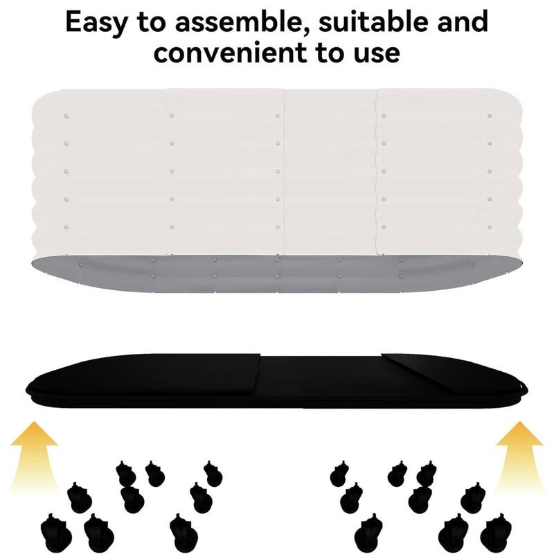 94.5" Self-Watering Rolling Metal Garden Bed - 1 PC