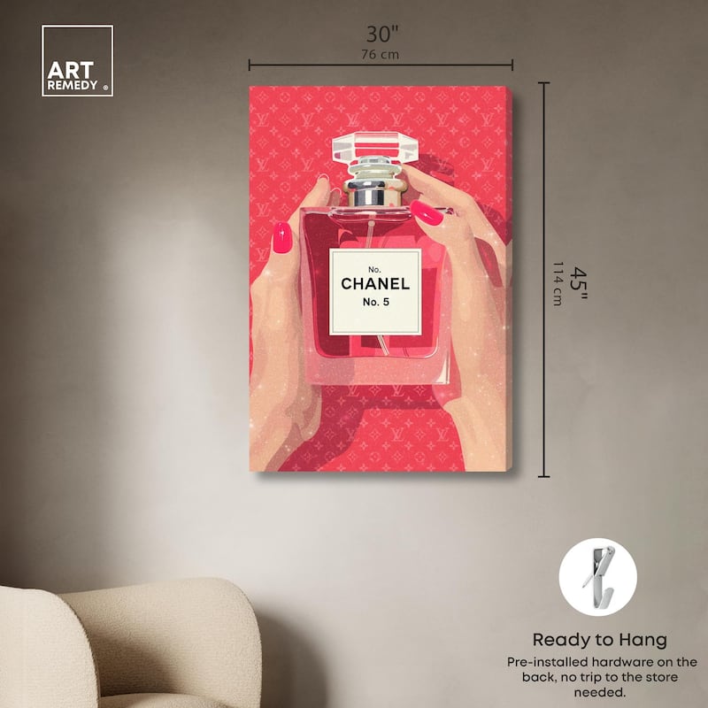 Perfume in Hands Canvas by Art Remedy, Gallery Wrapped