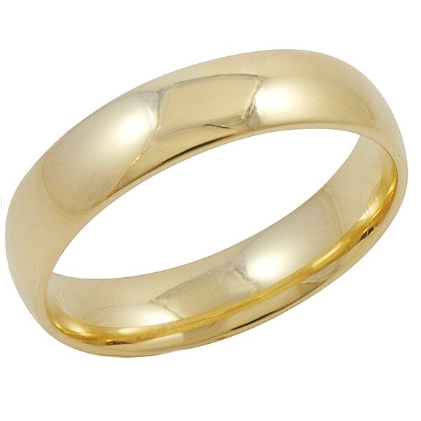 Shop Men's 10K Yellow Gold 5mm Comfort Fit Plain Wedding ... (600 x 600 Pixel)