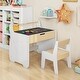 preview thumbnail 1 of 6, Kids Table and Chair Set with 2 in 1 Detachable Tabletop and Storage-White - Multi Multi
