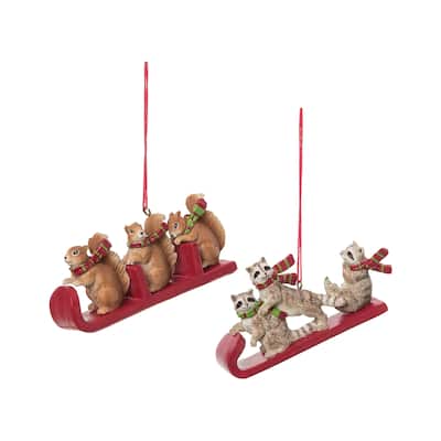 Squirrel/Raccoon Ornament, Set of 2 - Set of 2