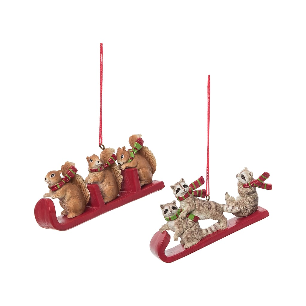 Squirrel/Raccoon Ornament, Set of 2 - Set of 2