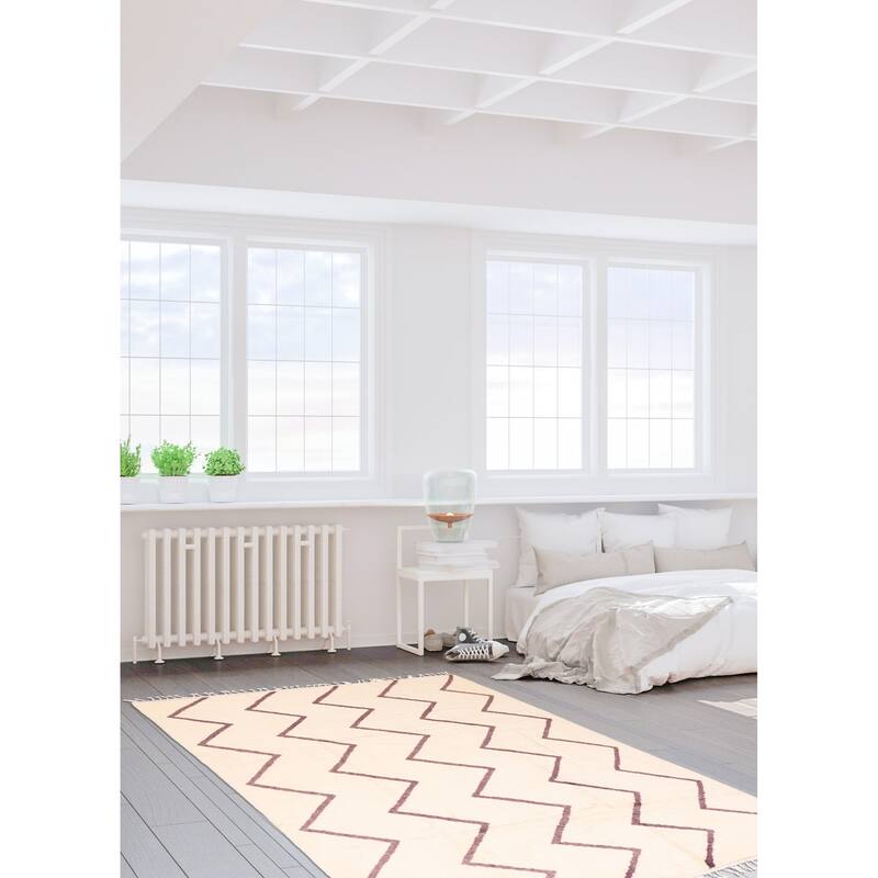 ECARPETGALLERY Hand-knotted Pak Finest Marrakesh Cream Wool Rug - 6'10 x 9'8