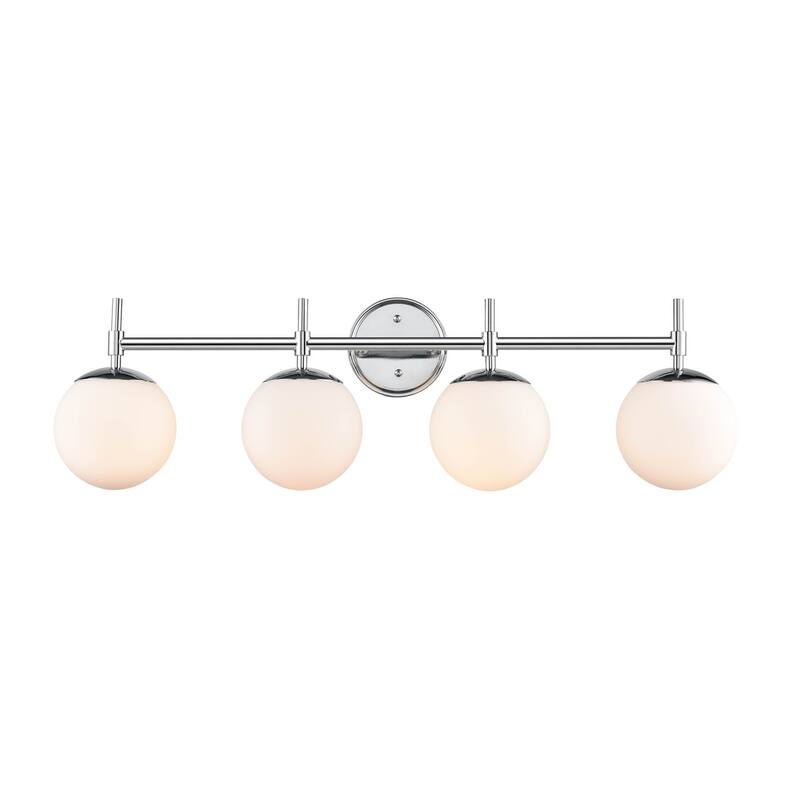 929 Lighting 4 Light Bathroom Vanity Fixture with Opal Glass Shades - Chrome