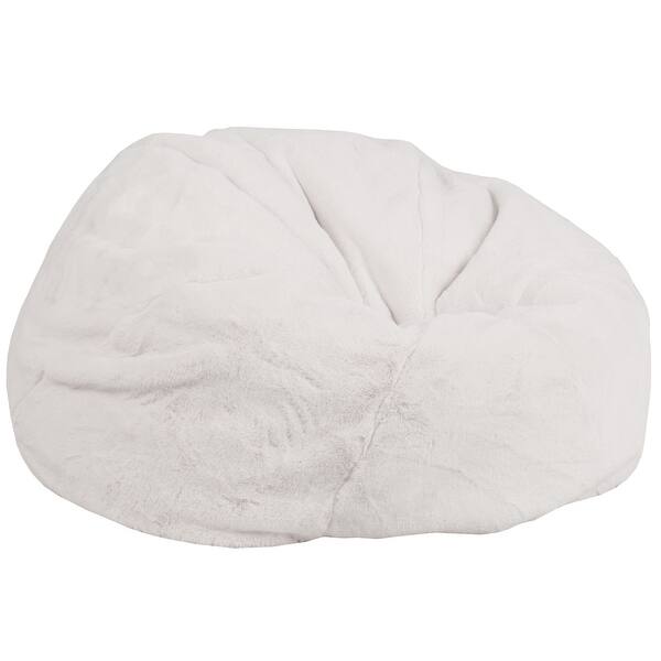 Shop Black Friday Deals On Delacora Ff Dg Bean Large Fur Gg Oversized Teen Faux Fur Bean Bag White Overstock 19864457
